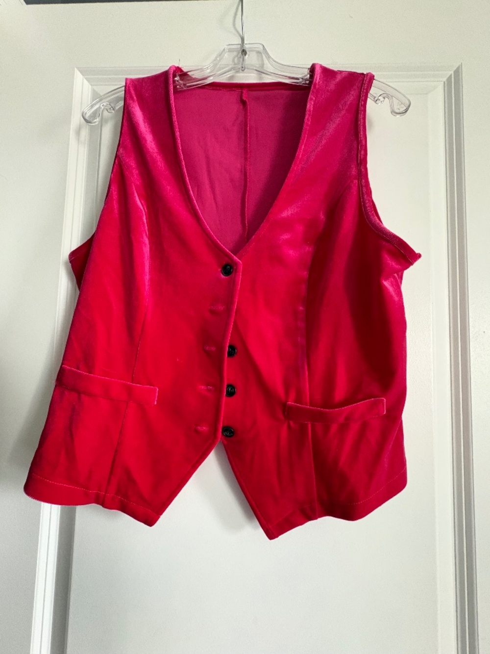 Hot Pink Satin Vest